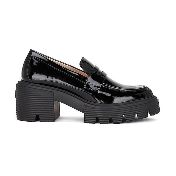 Stuart Weitzman Shoes - Stuart Weitzman Patent Black Blocklift Loafers Size 7.5